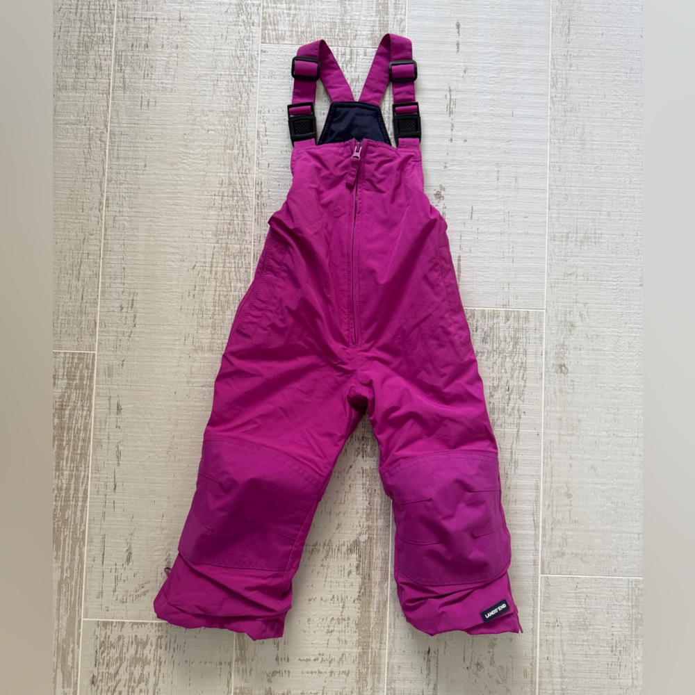 Lands' End Fuchsia Snow Bib Overalls